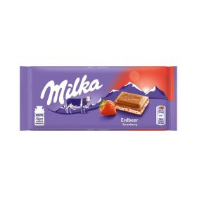 Milka tejcsokoládé 100 g eperízű krémmel 