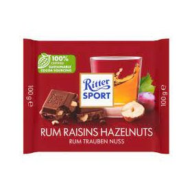 Ritter Sport tejcsokoládé 100 g Rumos-mazsolás