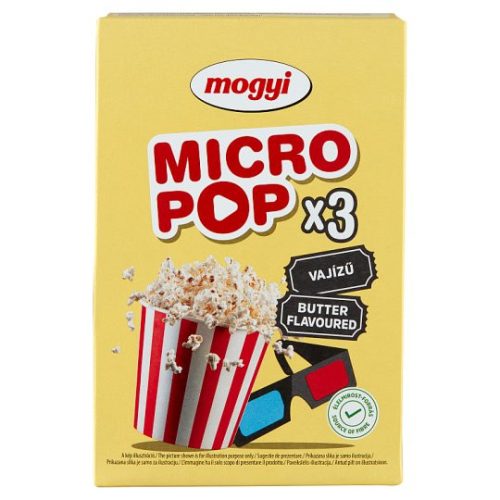 Mogyi Micro Popcorn pattogatni való kukorica 3*100 g vajas