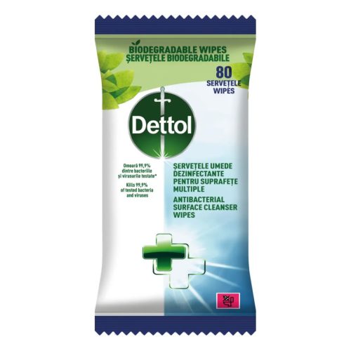 Dettol Antibakteriális felülettisztító kendő  80 db