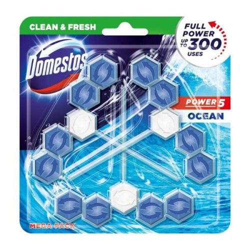 Domestos Power5+Ocean Aktiv Blue Water WC frissítő blokk 3 db