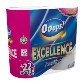   Ooops! Excellence toalettpapír 4 tekercs 3 rétegű sensitive 