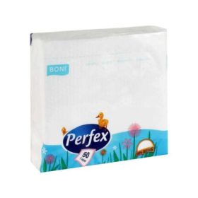 Perfex szalvéta 1 rétegű fehér 50 db