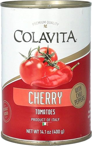 Colavita Hámozott Egész Cseresznye Paradicsom –chilipaprikával. 400g